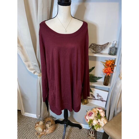 NWT Cyrus Red Mahoga size 3X Thin Women’s New Sweater MSRP $99.00 Long Sleeve - Picture 1 of 12